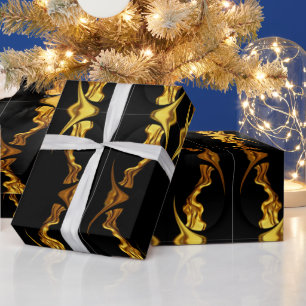 Designer Statement: Opulent Swirl Pattern Gold Foi Wrapping Paper