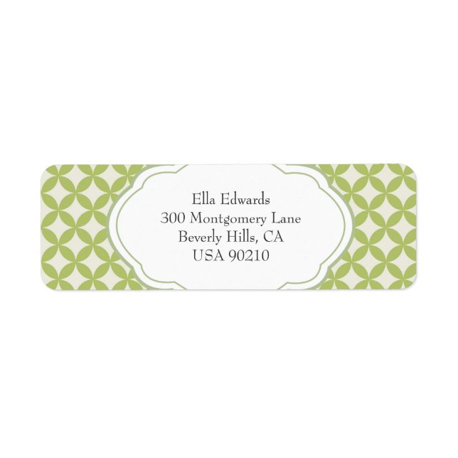 Designer Style Customisable Return Address Label (Front)