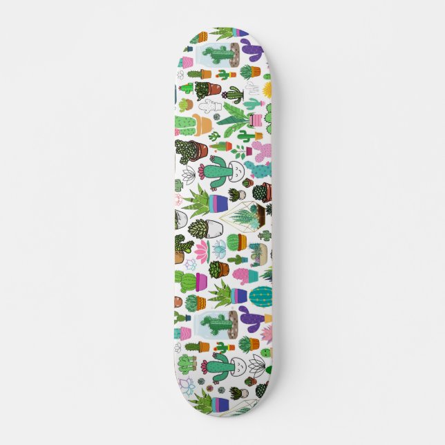 Designer Succulent Plant Cactus Skateboard Deck    (Front)
