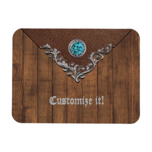 Designer Western (Flat) Business Card Magnets
