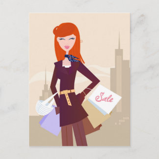 Designers edition : Shopping girl Postcard