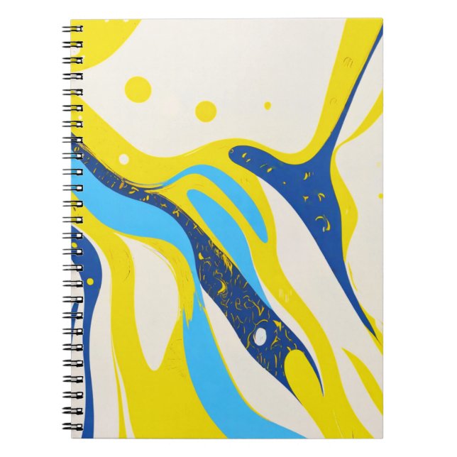 Designer's Notebook - Abstract Yellow & Blue Art (Front)