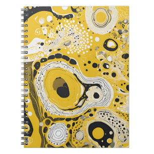 Designer's Notebook with Abstract Yellow and Black