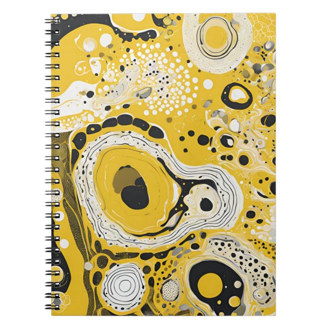 Designer's Notebook with Abstract Yellow and Black (Front)