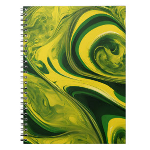 Designer's Notebook with Green and Yellow Marble A