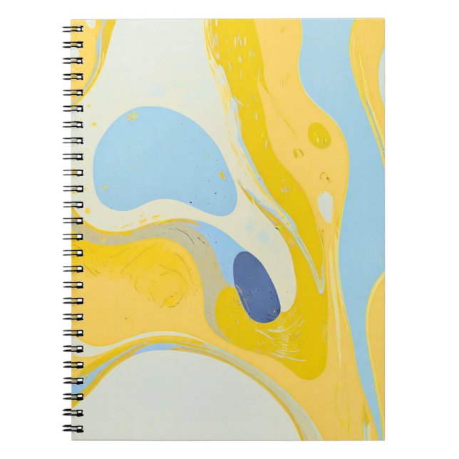 Designer's Notebook with Yellow & Blue Art (Front)