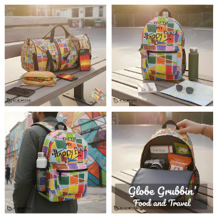 Designing for Positivity: Happy Colours Happy Plac Printed Backpack