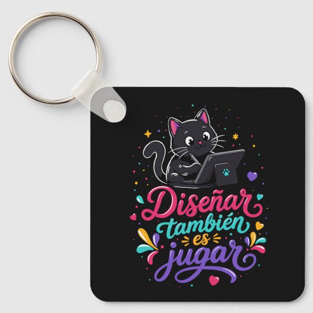 Designing is also playing key ring (Front)