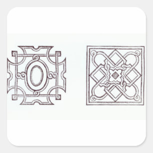 Designs for a knot garden, from 'The Country House Square Sticker