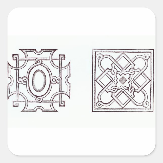 Designs for a knot garden, from 'The Country House Square Sticker (Front)