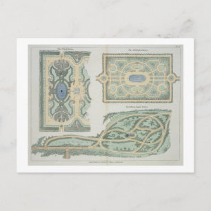 Designs for French, Old English and Modern English Postcard