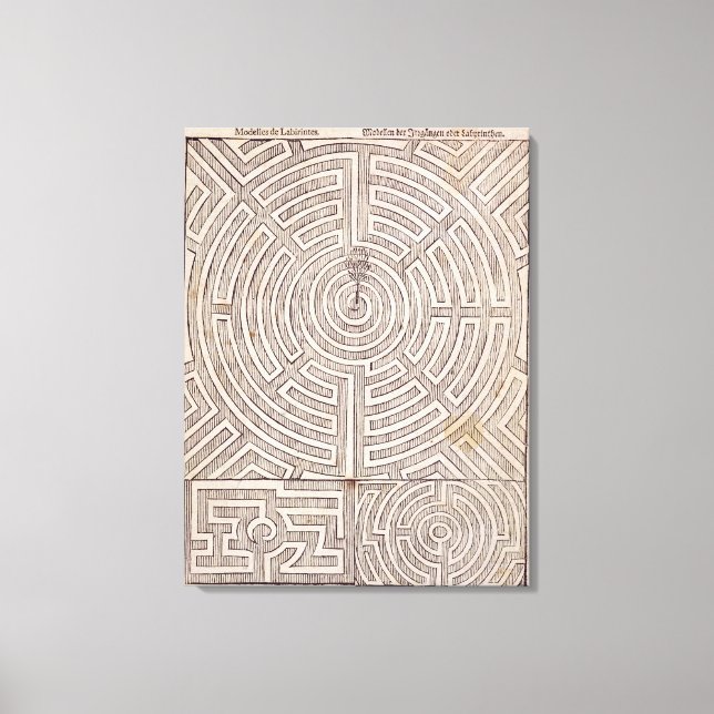 Designs for mazes, from 'The Dutch Gardener' by Jo Canvas Print (Front)