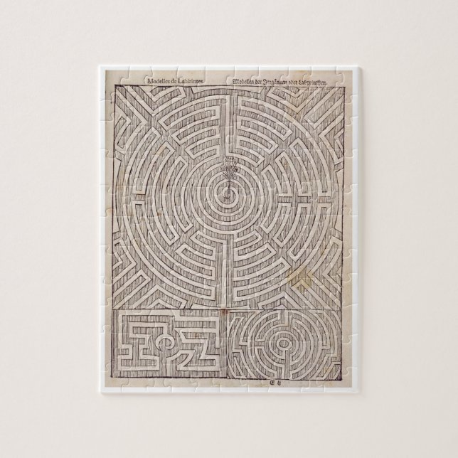 Designs for mazes, from 'The Dutch Gardener' by Jo Jigsaw Puzzle (Vertical)