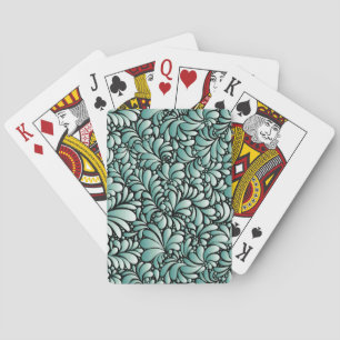 Desirable Fleur Pattern in Minty Green Playing Cards