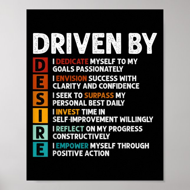 Desire Definition Motivational Quote Affirmations  Poster (Front)