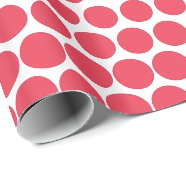 Desire Polka Dot Modern White Wrapping Paper (Roll Corner)