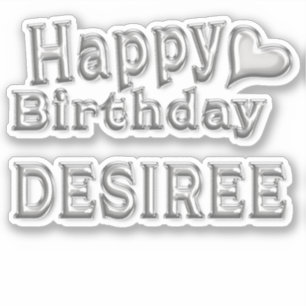 Desiree Happy Birthday silver Sticker