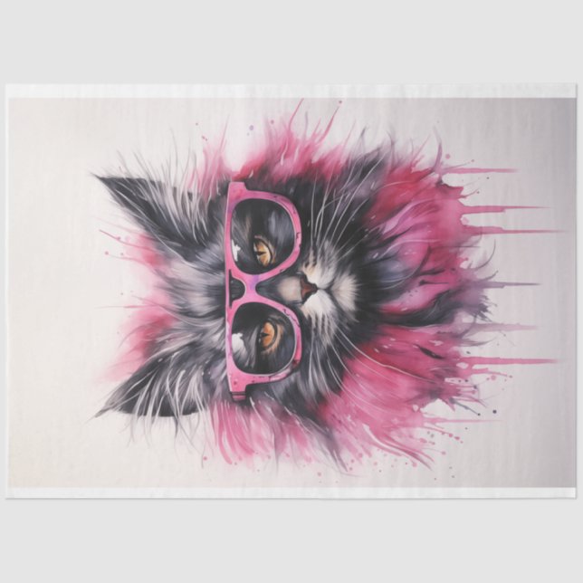 Desiree Purple Cat  Tissue Paper (Front)