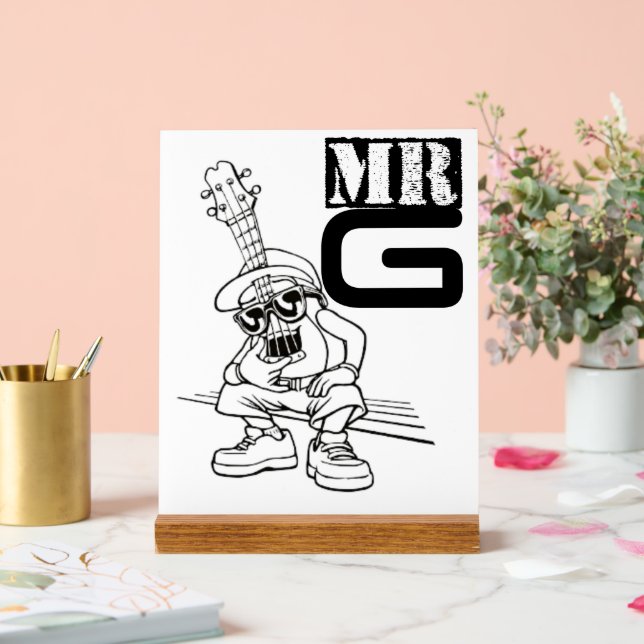 Desk Décor Musician décor Streetwear illustration Acrylic Sign (Wedding)