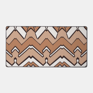 Desk Mat, An elegant brown colour zigzag design Mat