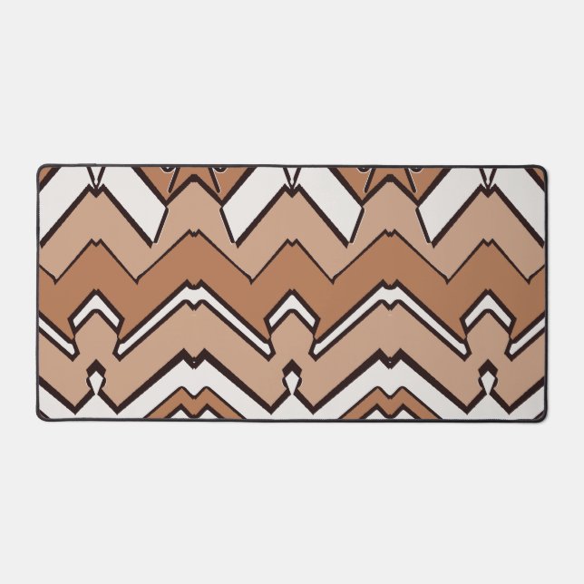 Desk Mat, An elegant brown colour zigzag design   Mat (Front)