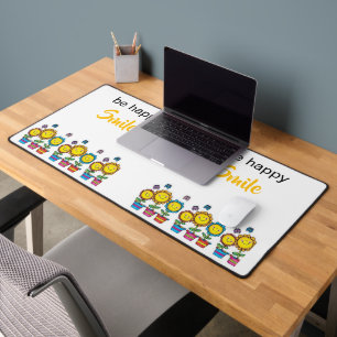 Desk Mat Be Happy Sunflowers Floral 