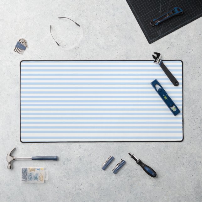 Desk Mat Blue & White Stripe (Workstation)
