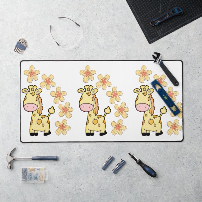 Desk Mat Giraffe Floral  (Workstation)