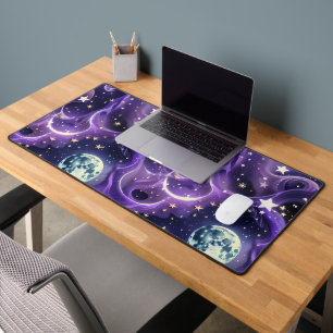 Desk Mat – Luxury Purple Celestial Moon Phases