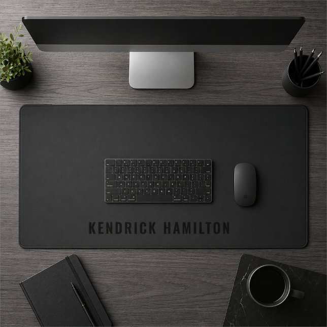 Desk Mat | Personalised Name Office Desk Pad Decor (Personalized desk mat with custom name text for a sleek office, studio, or gaming setup.)