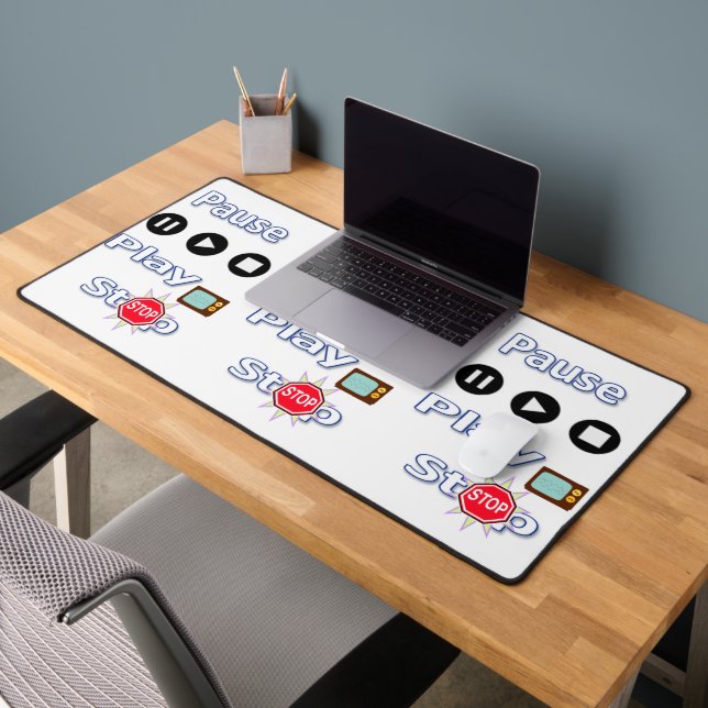 Desk Mat Play, Pause & Stop (Office 2)