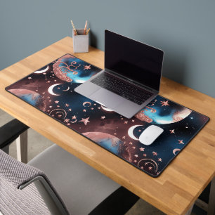 Desk Mat - Rose Gold Celestial Moon
