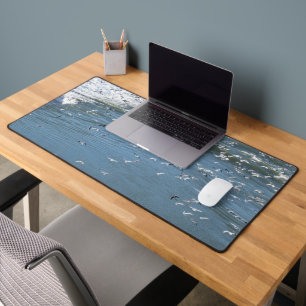 Desk Mat - Seagulls Flocking Over Ocean