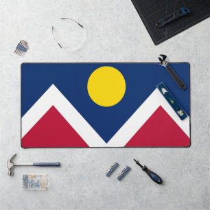 Desk Mat with flag of Denver, USA