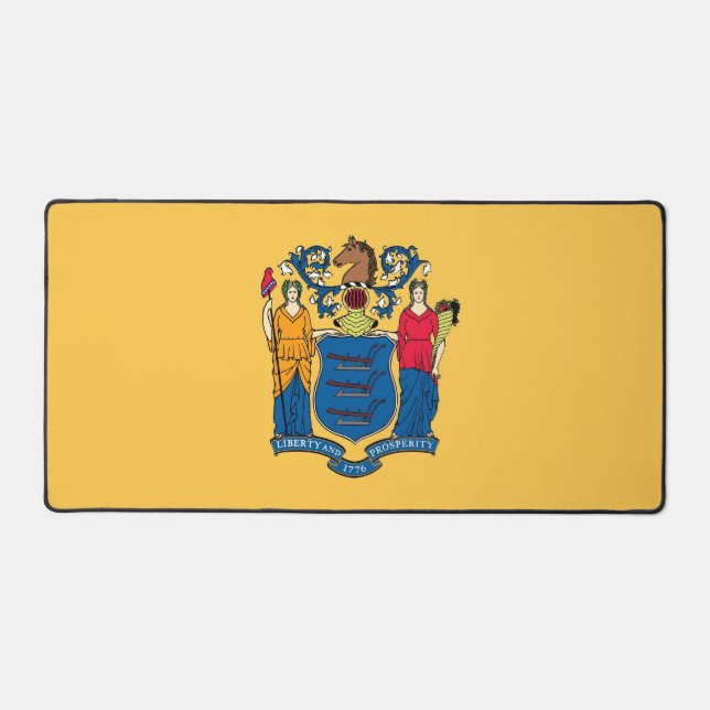 Desk Mat with flag of New Jersey, USA (Front)