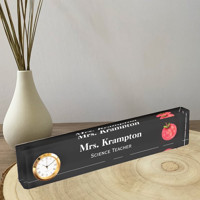 Desk Name Plate for Teachers with Clock (Creator Uploaded)