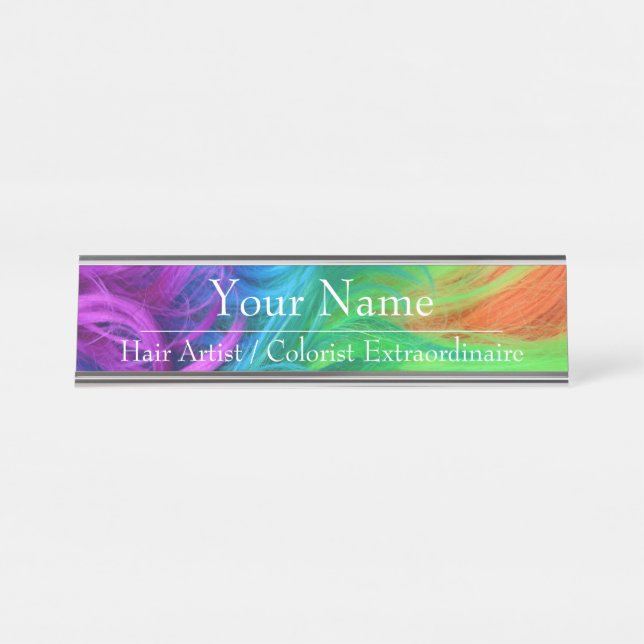 Desk Name Plate - Hair Colour Design HAMbyWG (Front)