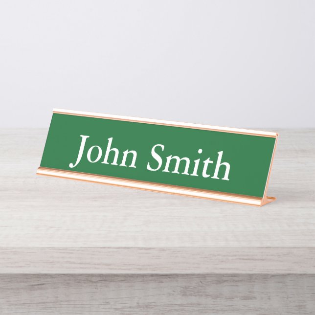 Desk Name Plate, Standard (2" x 8"), Silver Desk Name Plate (Front)
