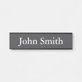 Desk Name Plate, Standard (2" x 8"), Silver Door Sign