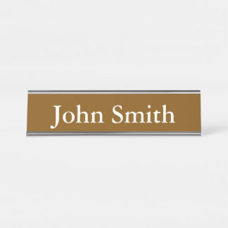 Desk Name Plate, Standard (2" x 8"), Silver Plate