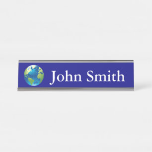 Desk Name Plate, Standard (2" x 8"), Silver Plate