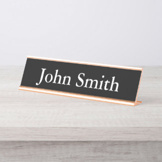Desk Name Plate, Standard (2" x 8"), Silver Plate