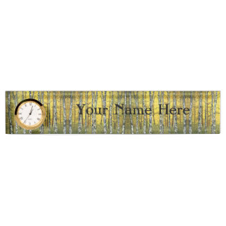 Desk Name Plate w/ Clock Option - Acadian Autumn
