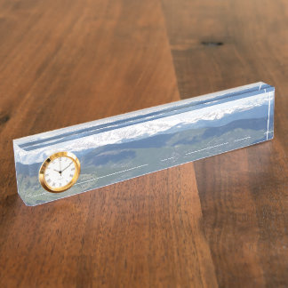 Desk Name Plate with Clock