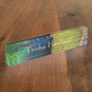 Desk Nameplate - HAMbyWhiteGlove - Feather