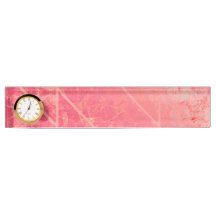 Desk Nameplate Pink Marble Texture