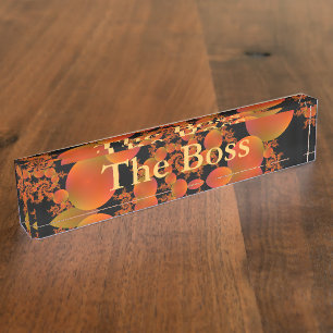 Desk Nameplate   Spiral Oranges