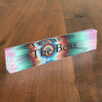 Desk Nameplate  Tie Dye Comet