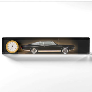 Desk Nameplate with Clock american car