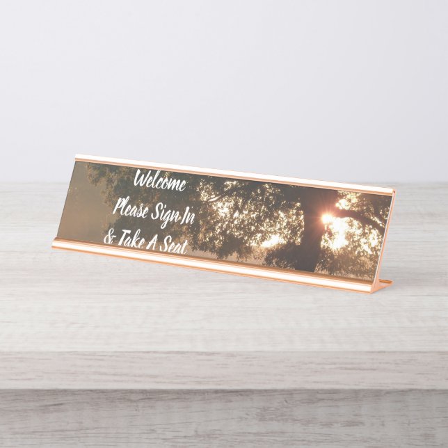 Desk Office Sun Tree Name Design Destiny'S Destiny Plate (Front)